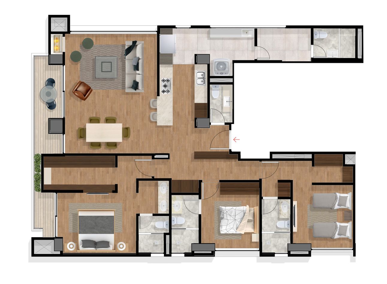 Apartamento en venta en El Chicó, Bogotá 3 Habitaciones, 141m2
